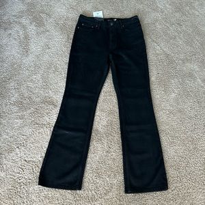 Ralph Lauren Black Coated Denim High Rise Boot Leg